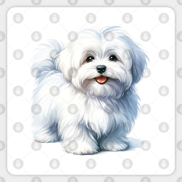 Coton de Tulear Watercolor - Beautiful Dog Sticker by Edd Paint Something